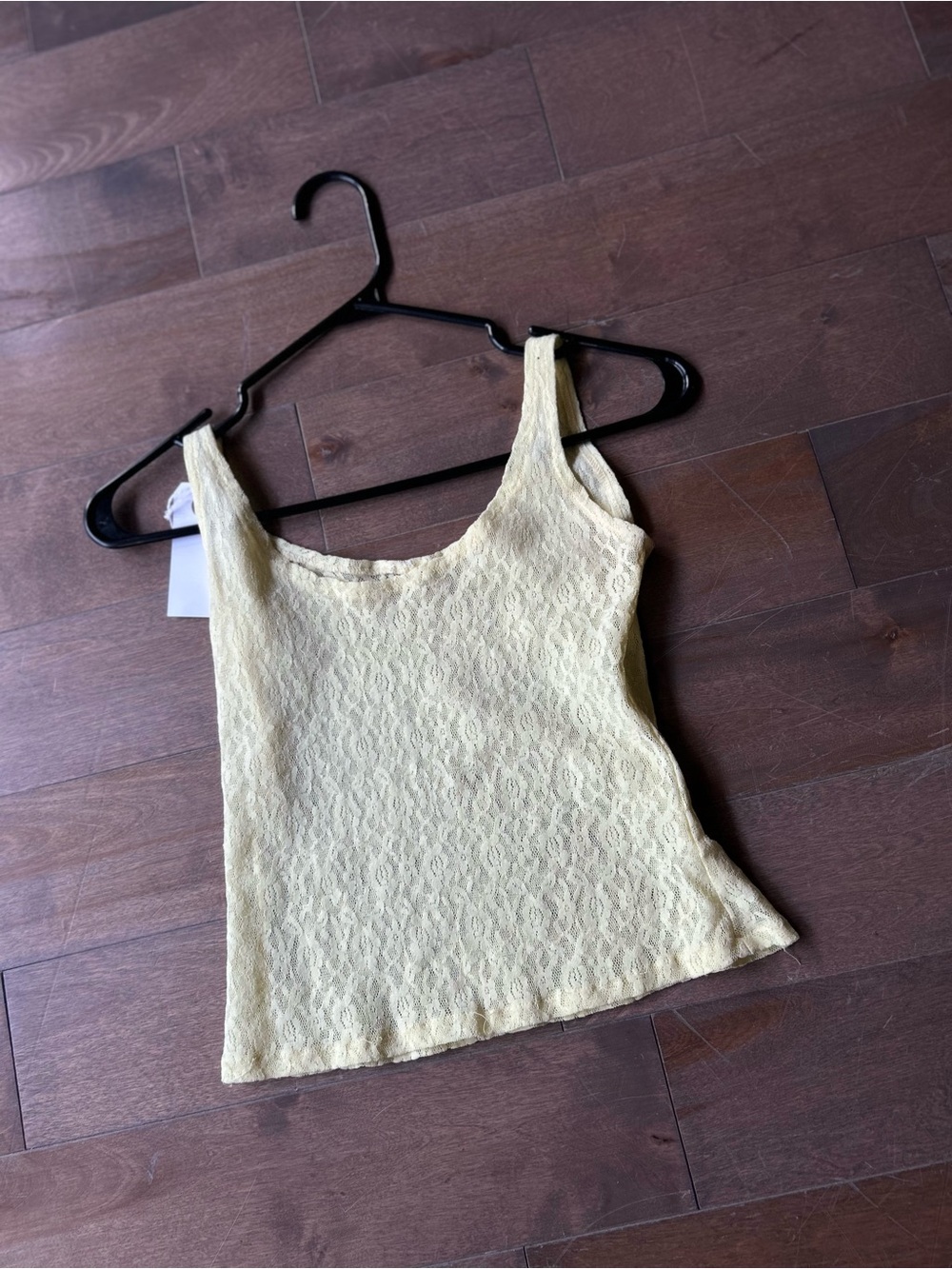 Women's Yellow Lace Tank Top - Picture 1 of 1